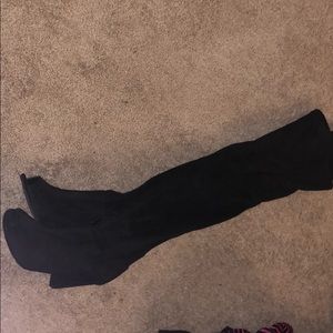 Over the knee peep toe boots size 9